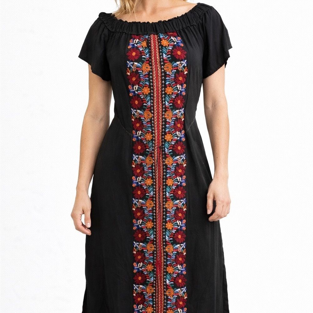Entro Black Embroidered Dress Size Small